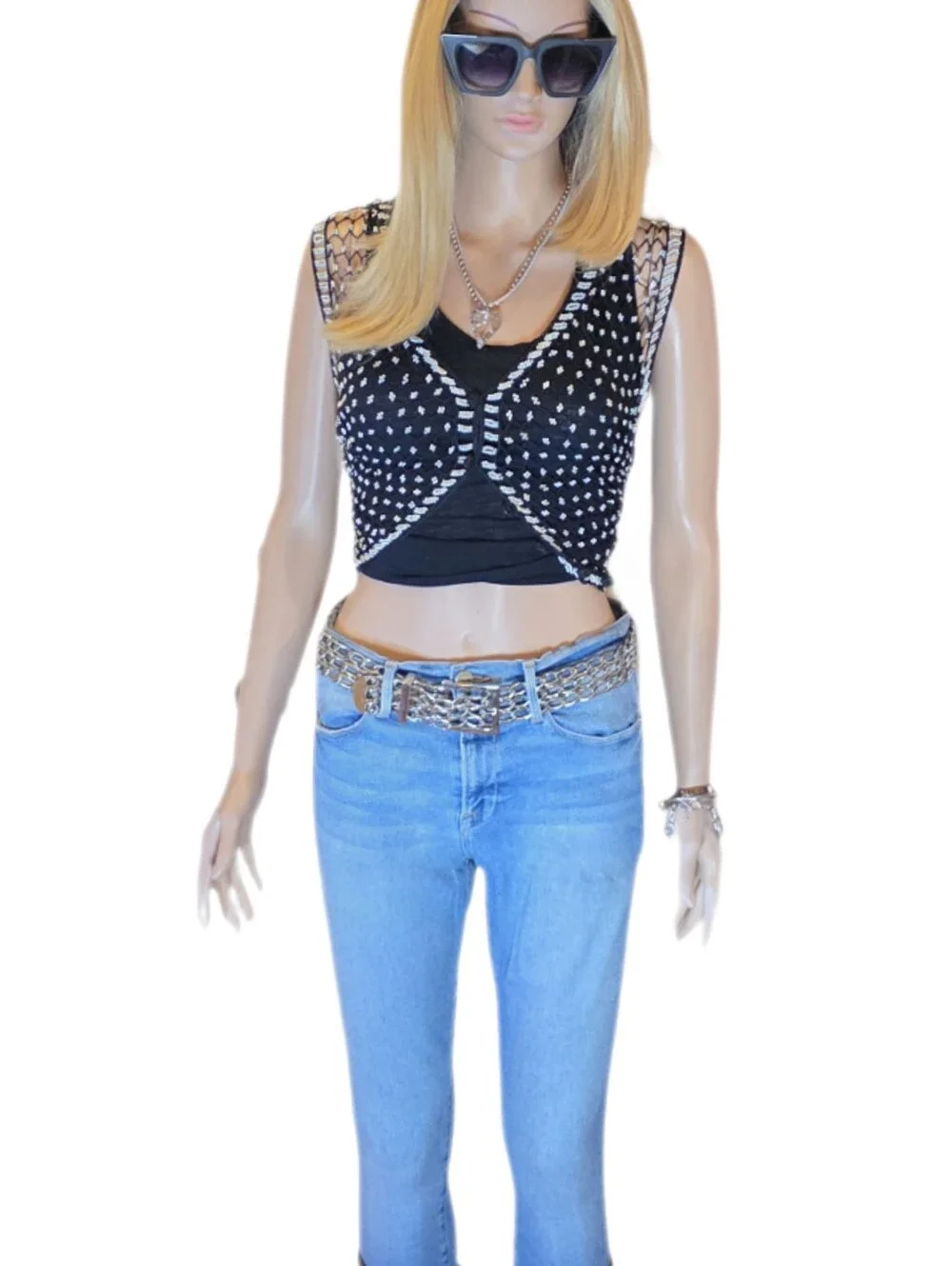 Vintage Y2K Silver Chain Belt Add a touch of 2000s Grunge Glam EUC